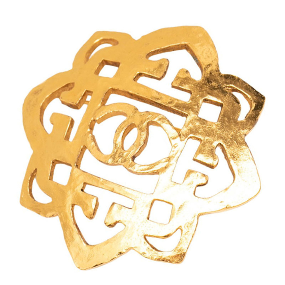 Chanel Coco Mark Brooch, Gold Plated, Women's CHANEL